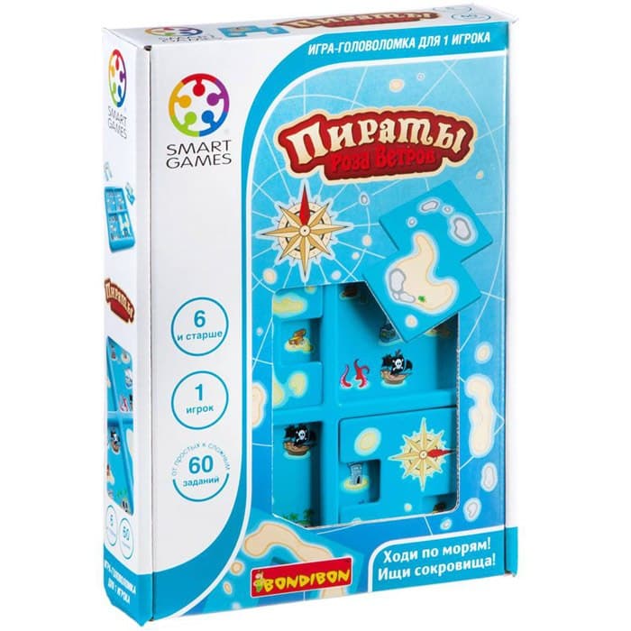 Логическая игра головоломка "Пираты. Роза ветров" (Bondibon, Smart Games) - 25 АЗН, фото 1