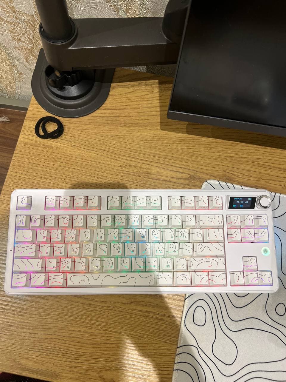 игровая клавиатура ajazz ak 870 v2, очень кремовый тайпинг,…
