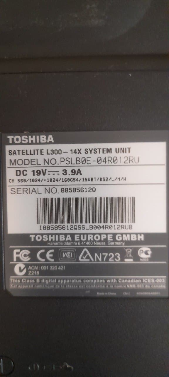 Ноутбук TOSHIBA Параметры на фото. Держит зарядку от адаптера, почти не открывает современные веб-са, фото 3