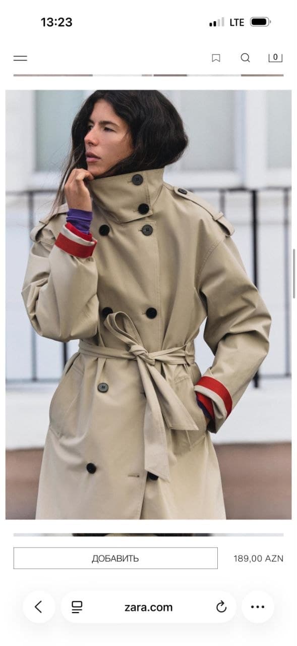 Продаётся плащ Zara. Совершенно нoвый, размер М. 150 AZN., фото 1